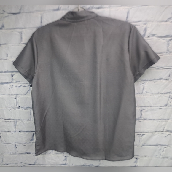 NWT Ouko Men's Hawaiian Shirt Lightweight Gray Short Sleeves Casual 2XL XXL - Picture 3 of 9